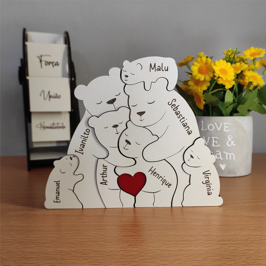 Abraço de Urso em Família, decoração em mdf