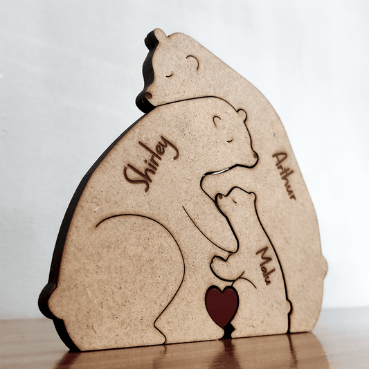 Abraço de Urso em Família, decoração em mdf