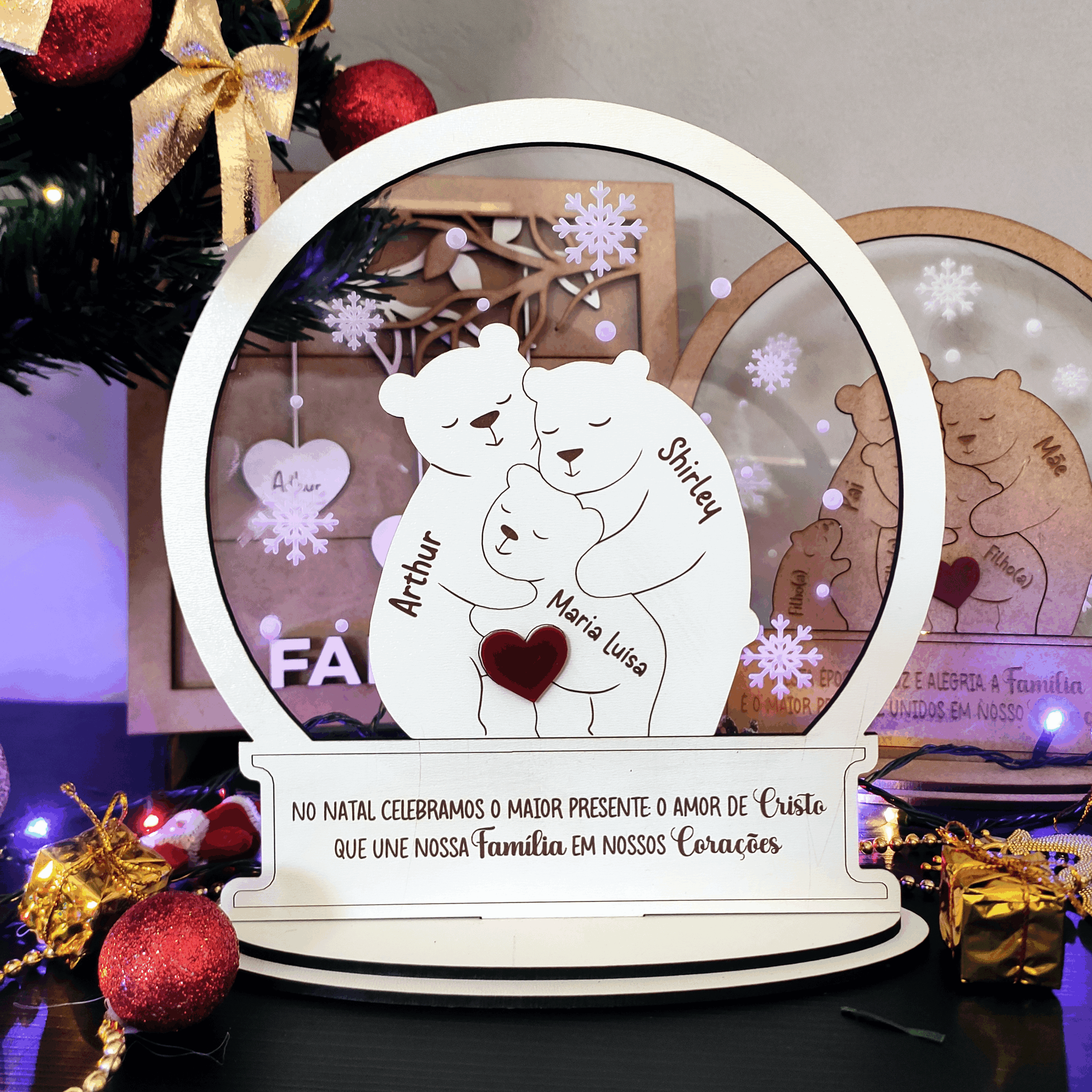 Família Urso no Globo de Neve + Pingente