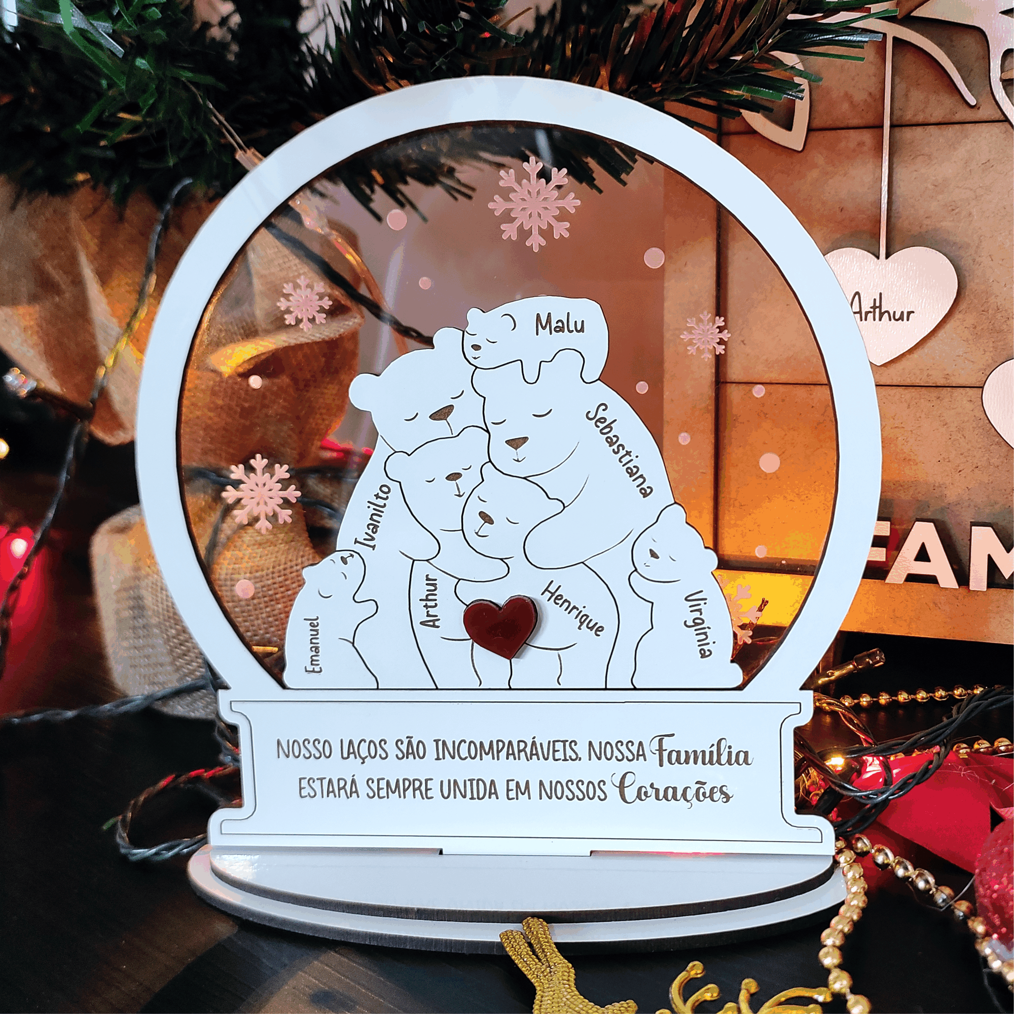 Família Urso no Globo de Neve + Pingente
