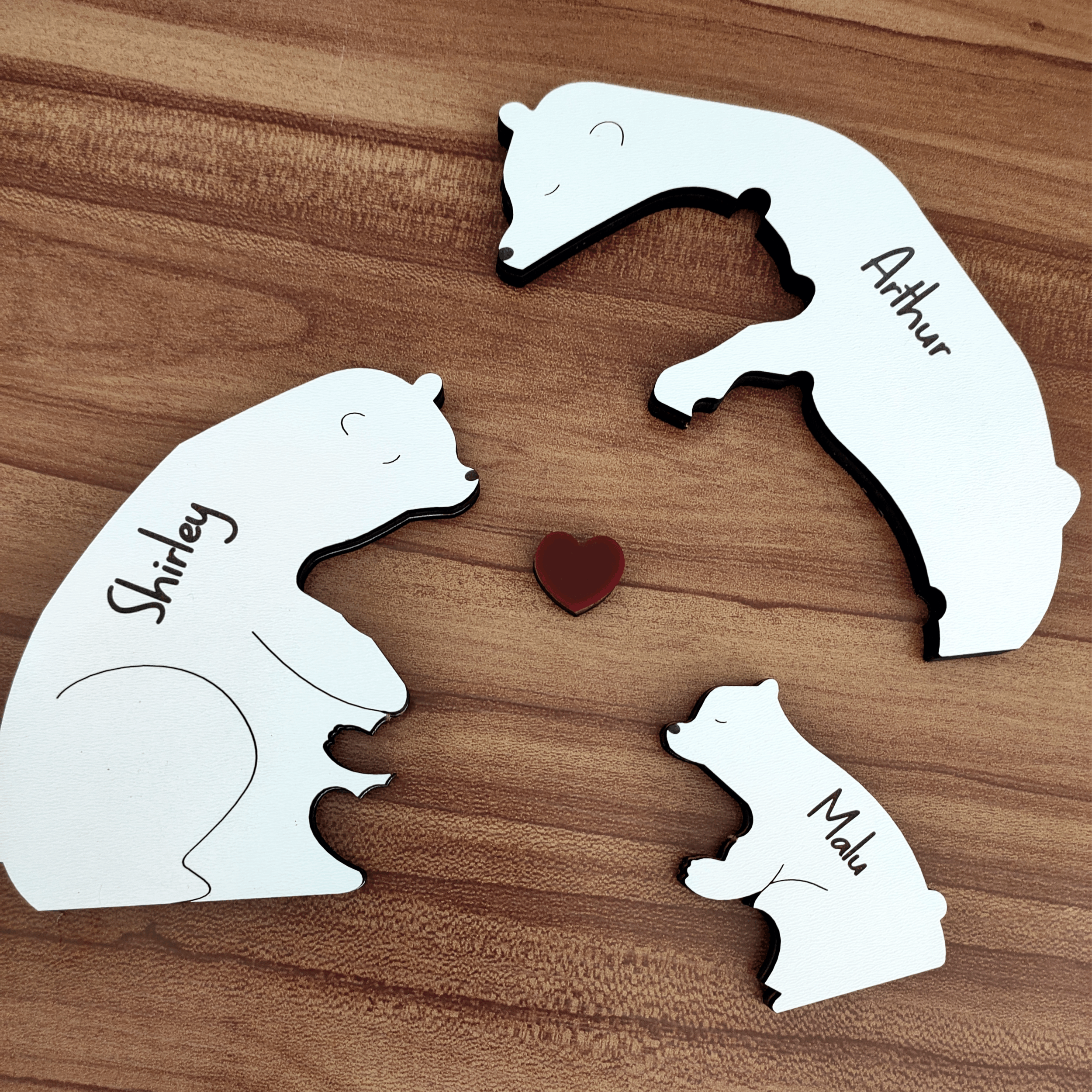 Abraço de Urso em Família, decoração em mdf