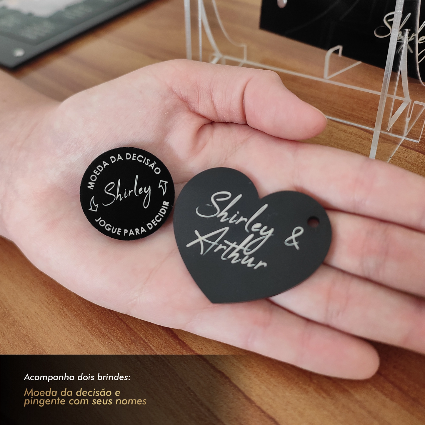 Quadro com 12 Mensagens em forma de Puzzle Preto