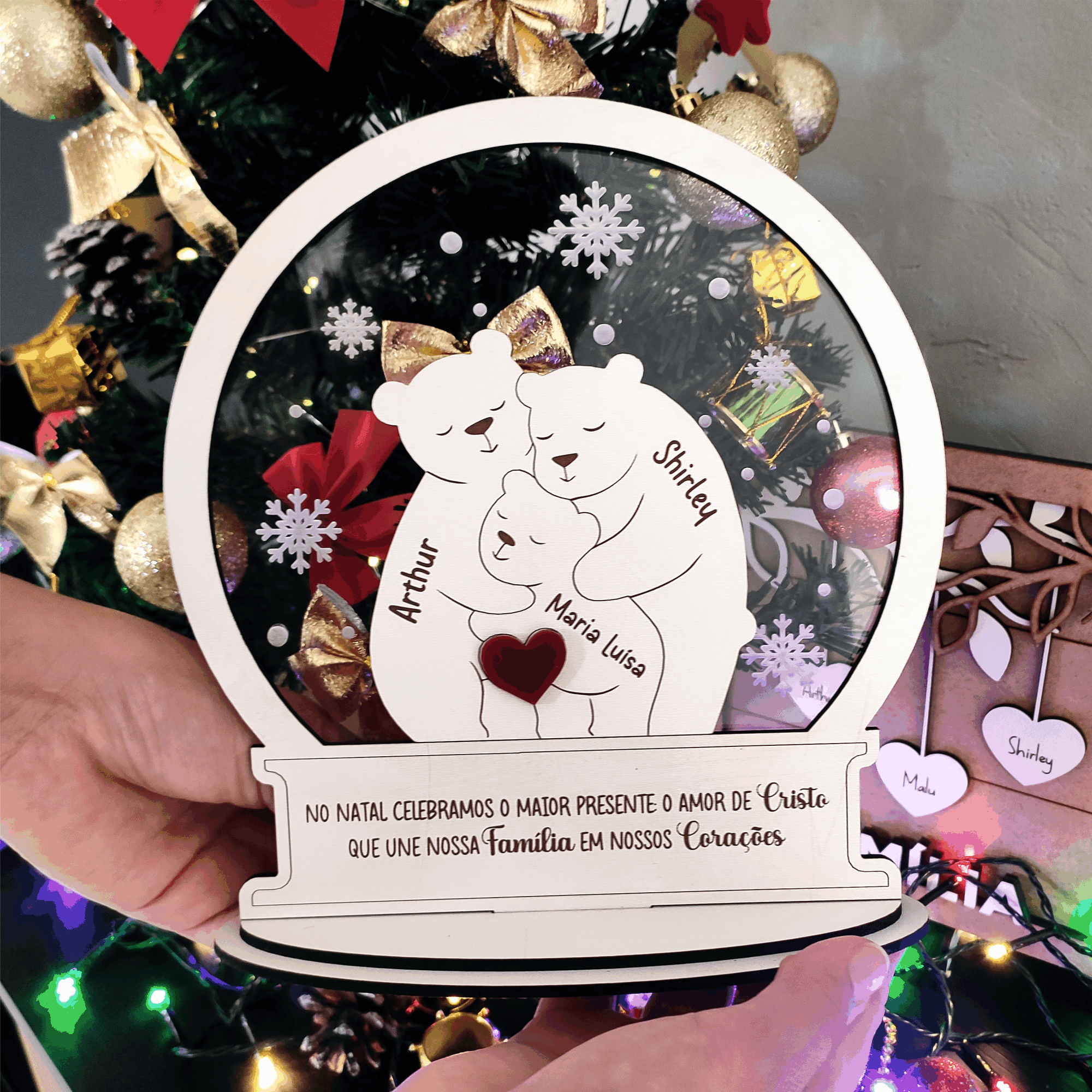Família Urso no Globo de Neve + Pingente