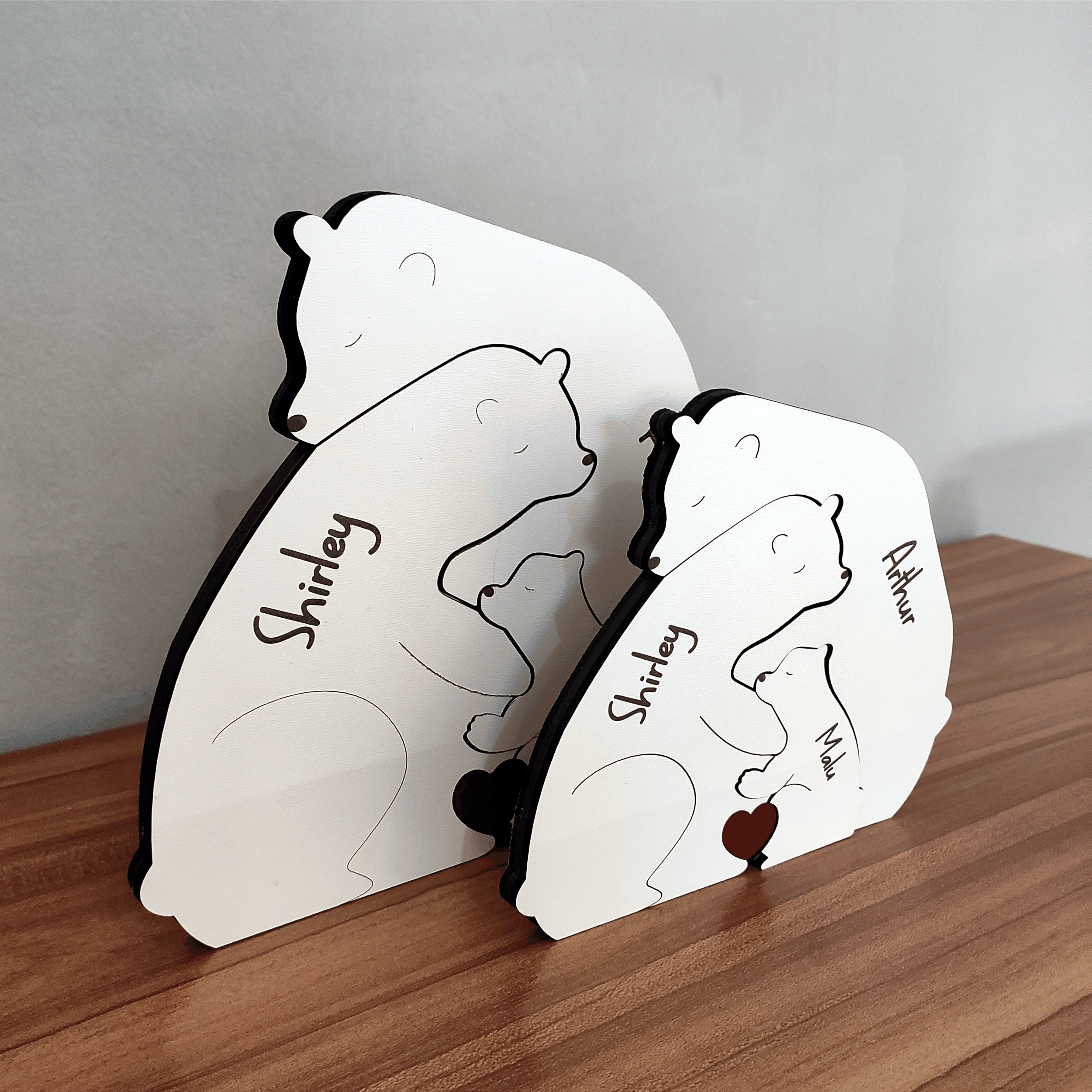 Abraço de Urso em Família, decoração em mdf