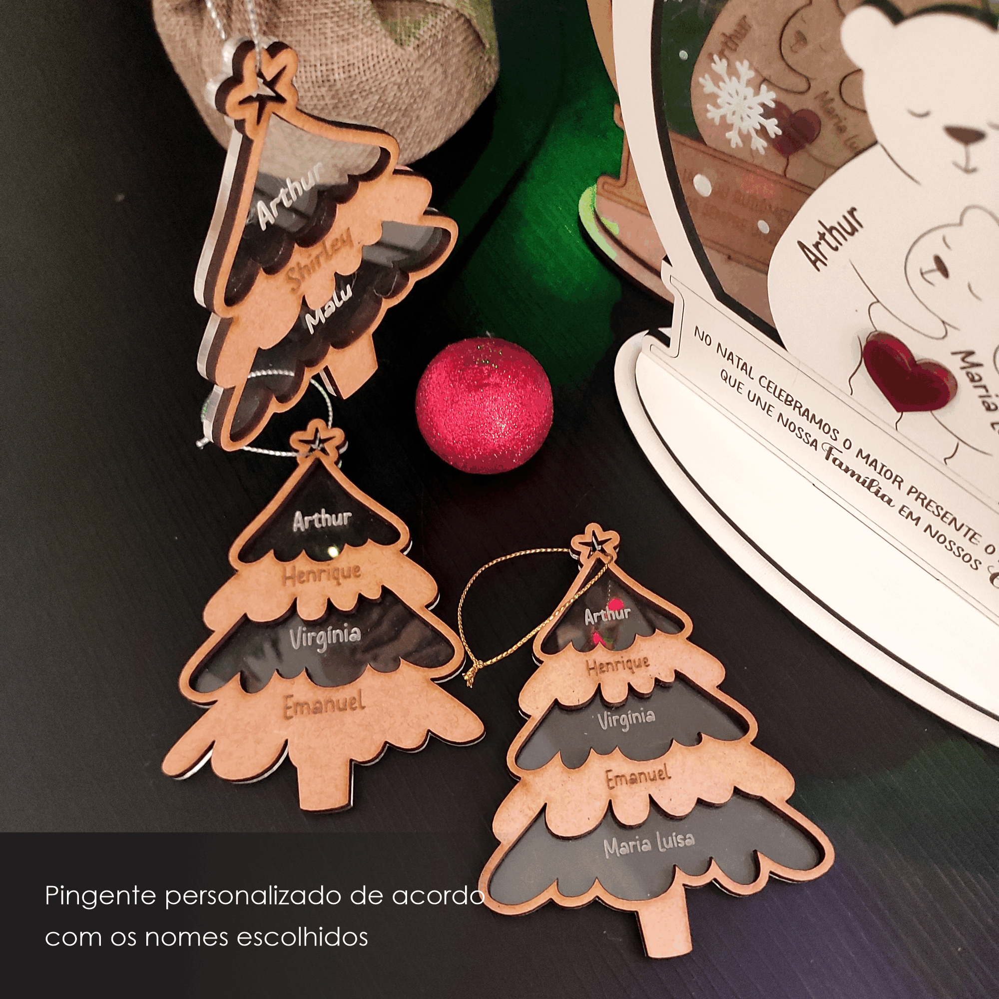 Família Urso no Globo de Neve + Pingente