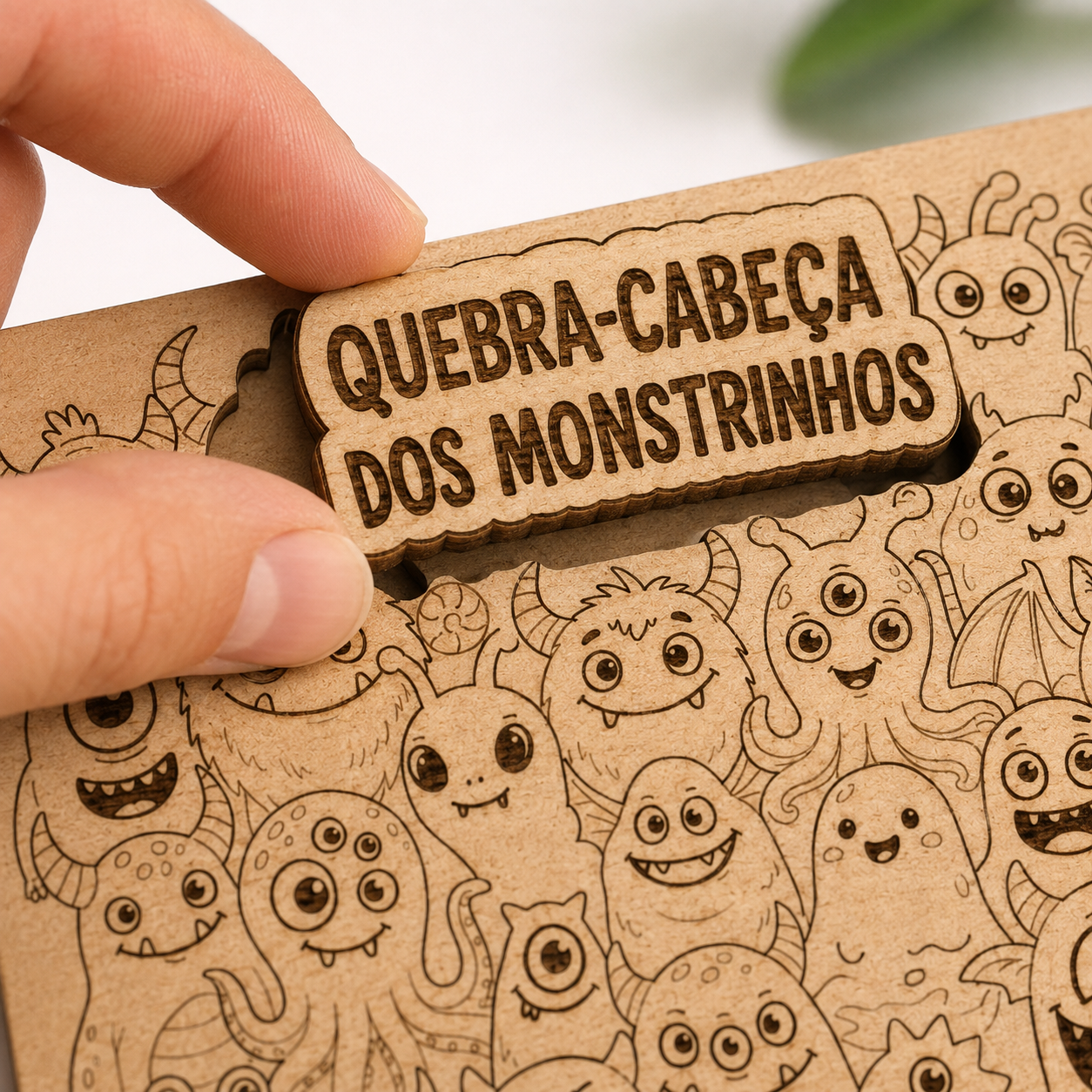 Quebra Cabeça em Madeira Infantil para Colorir