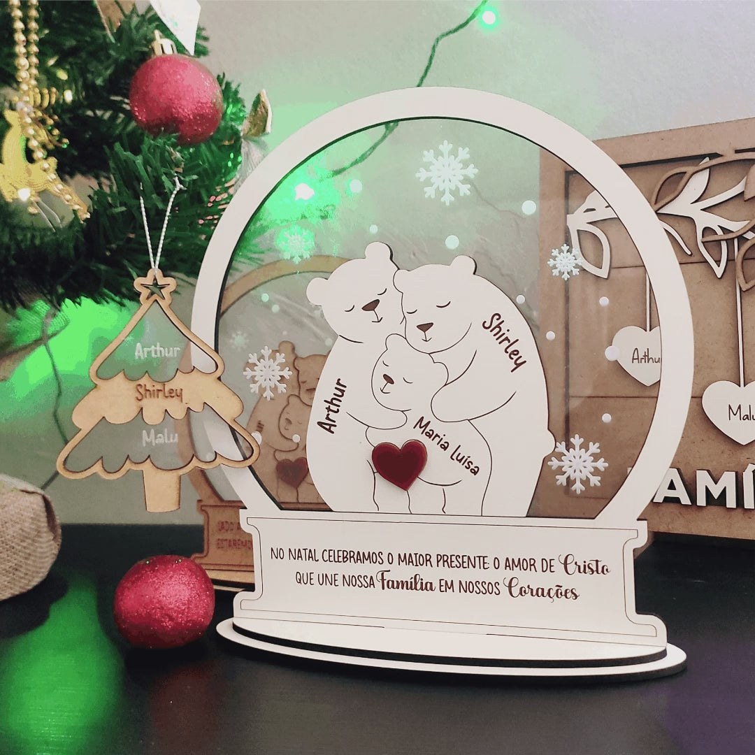 Família Urso no Globo de Neve + Pingente